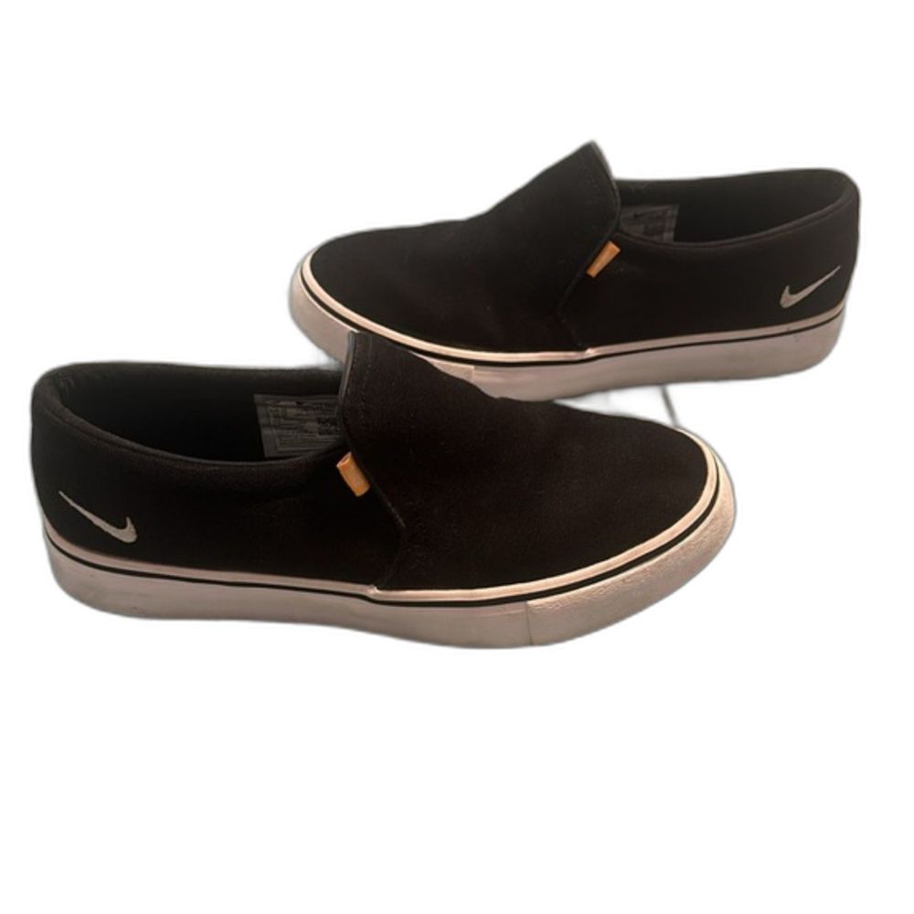 Nike Women’s Black Slip-On Sneakers with White Sole